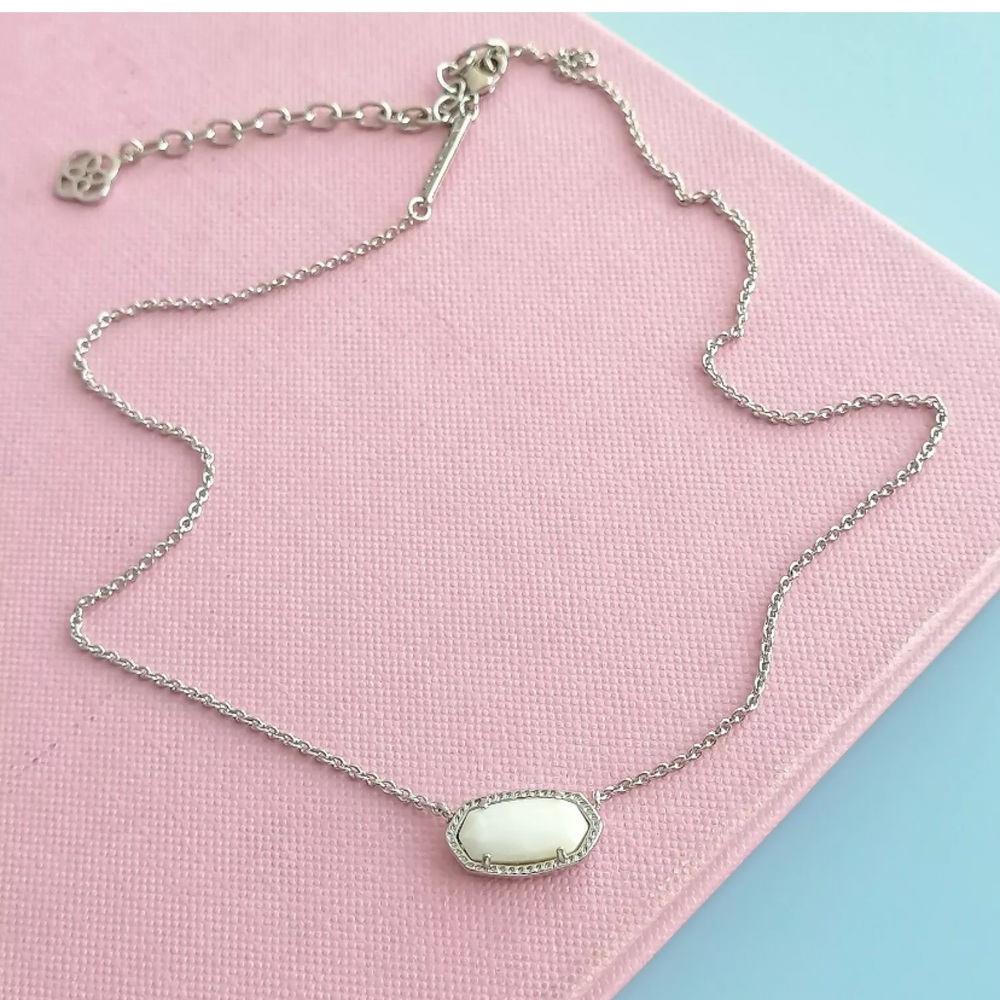 Kendra Scott Elisa Silver and White Necklace NEW